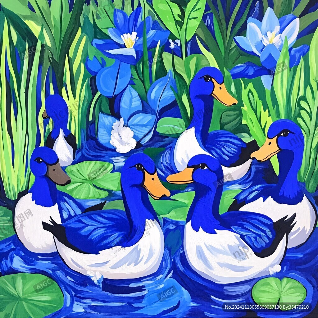 青頭鴨插畫