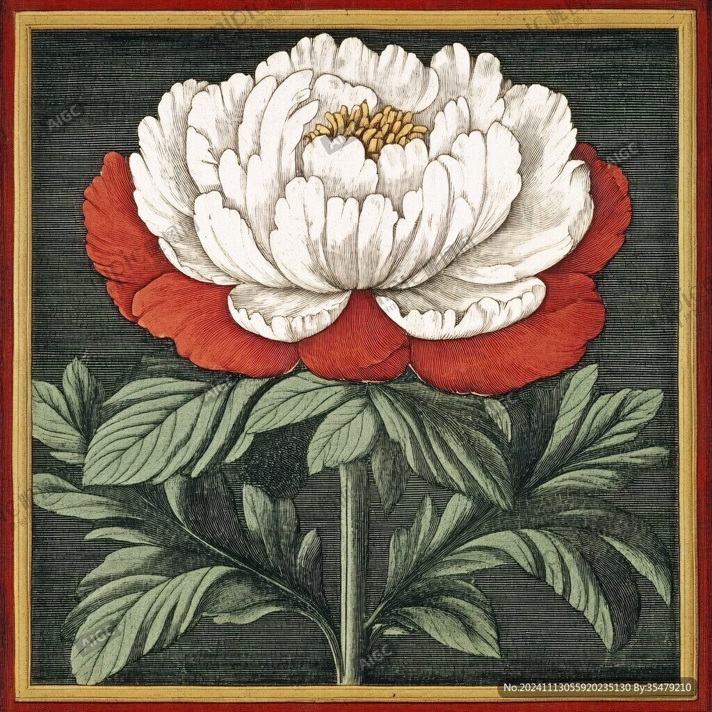 繡芍藥紋