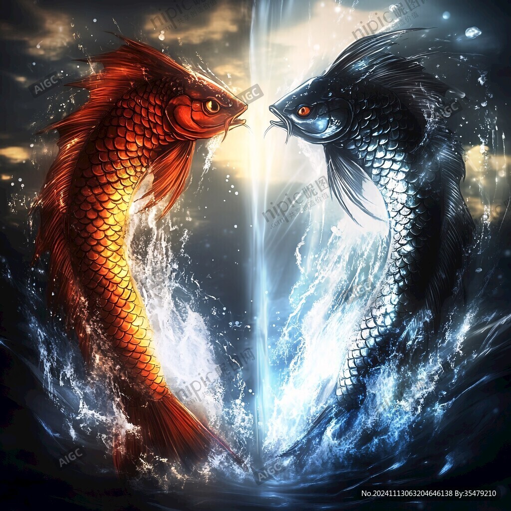 雙魚生財圖