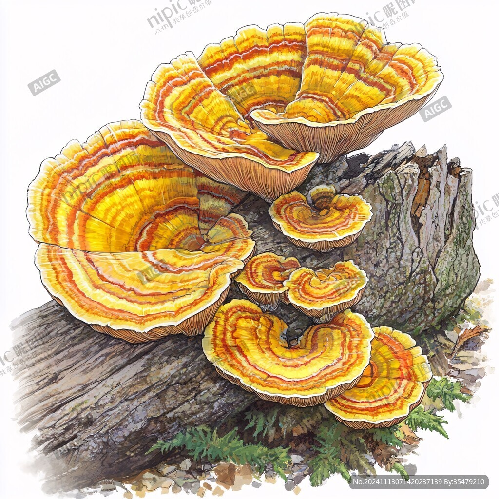 靈芝插畫手繪