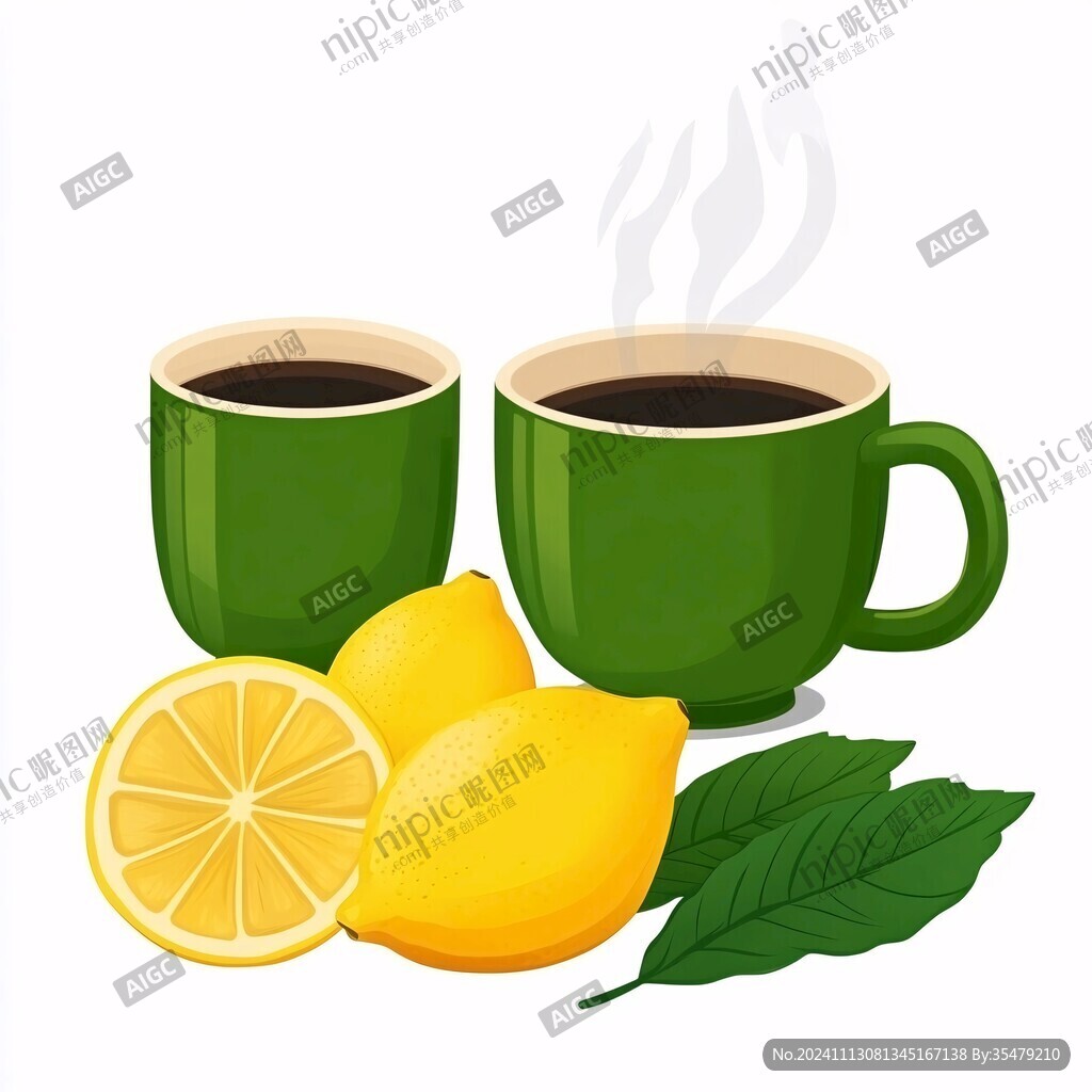 手繪檸檬茶插畫