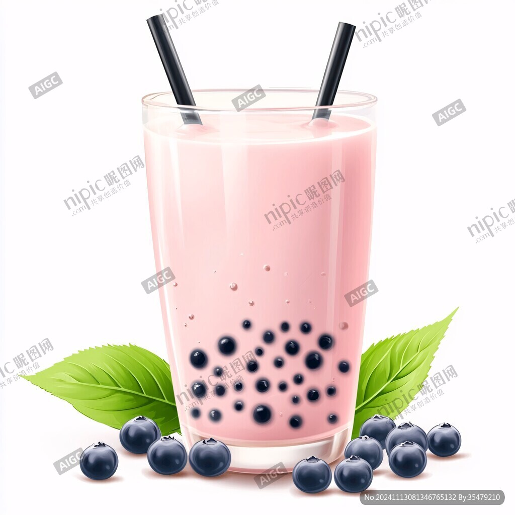 果汁藍莓奶茶飲料