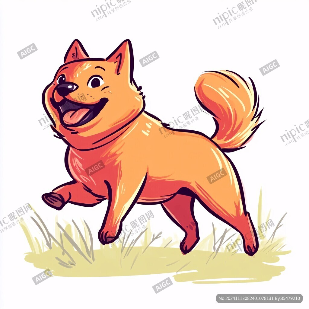 卡通手繪柴犬