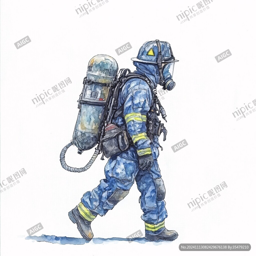 消防員人物手繪素材