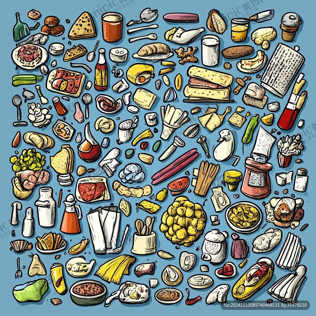 食材手繪背景