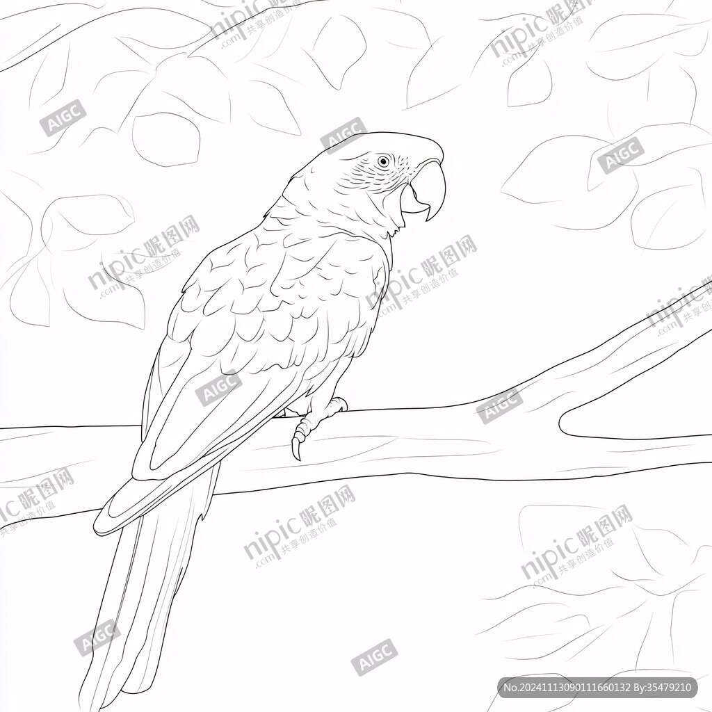 鸚鵡線稿