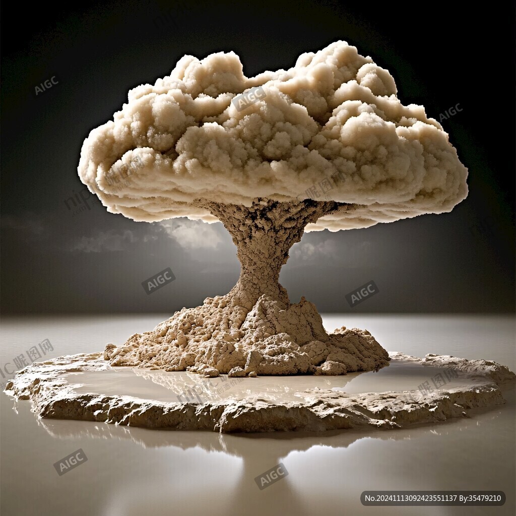 蘑菇云火山灰熔巖流