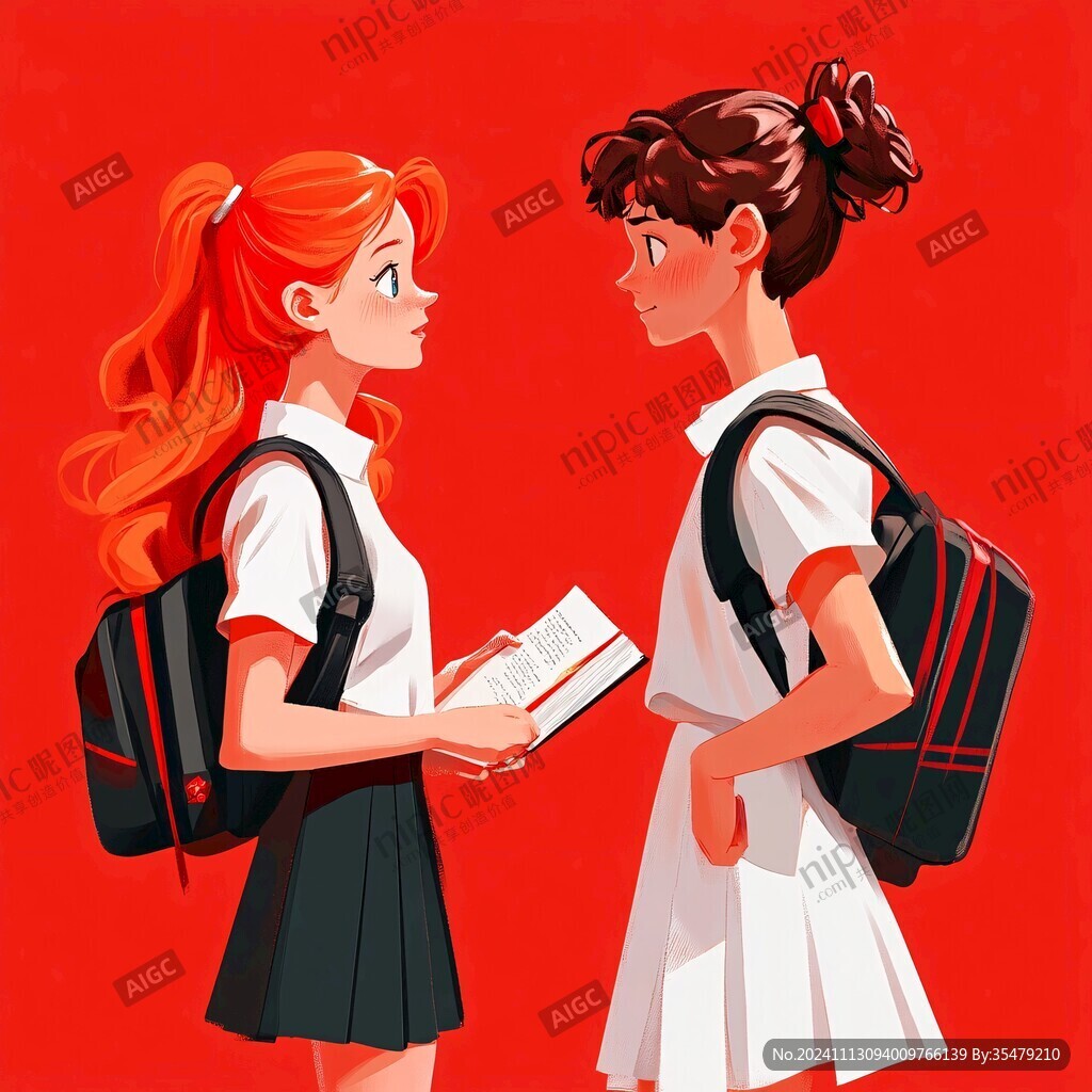 女學生插畫