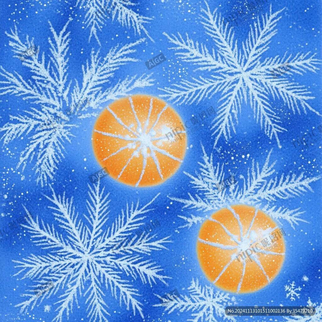 圓形雪花印染圖