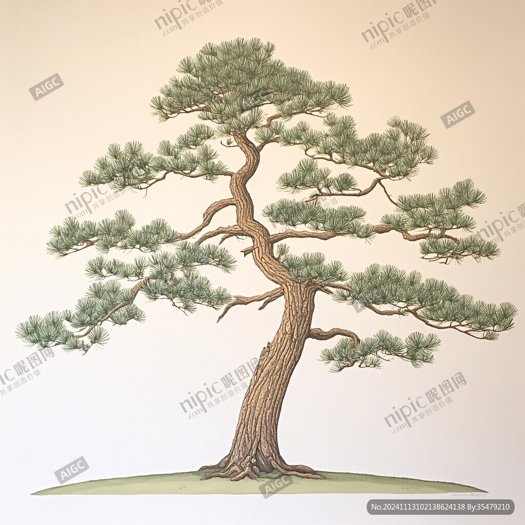 鼠繪美人松
