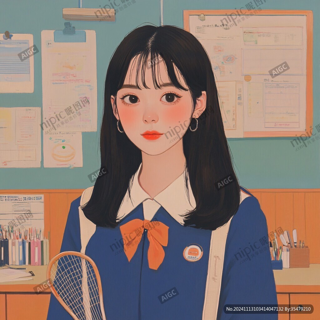 青春風少女插畫