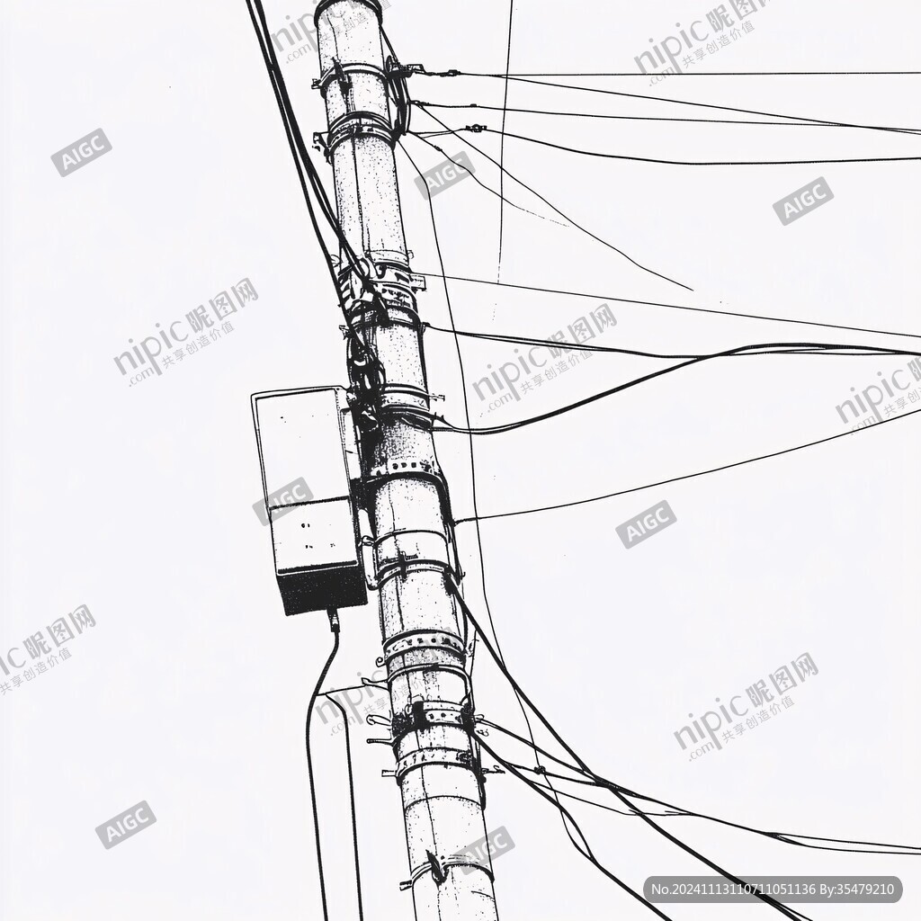 仰視電線桿