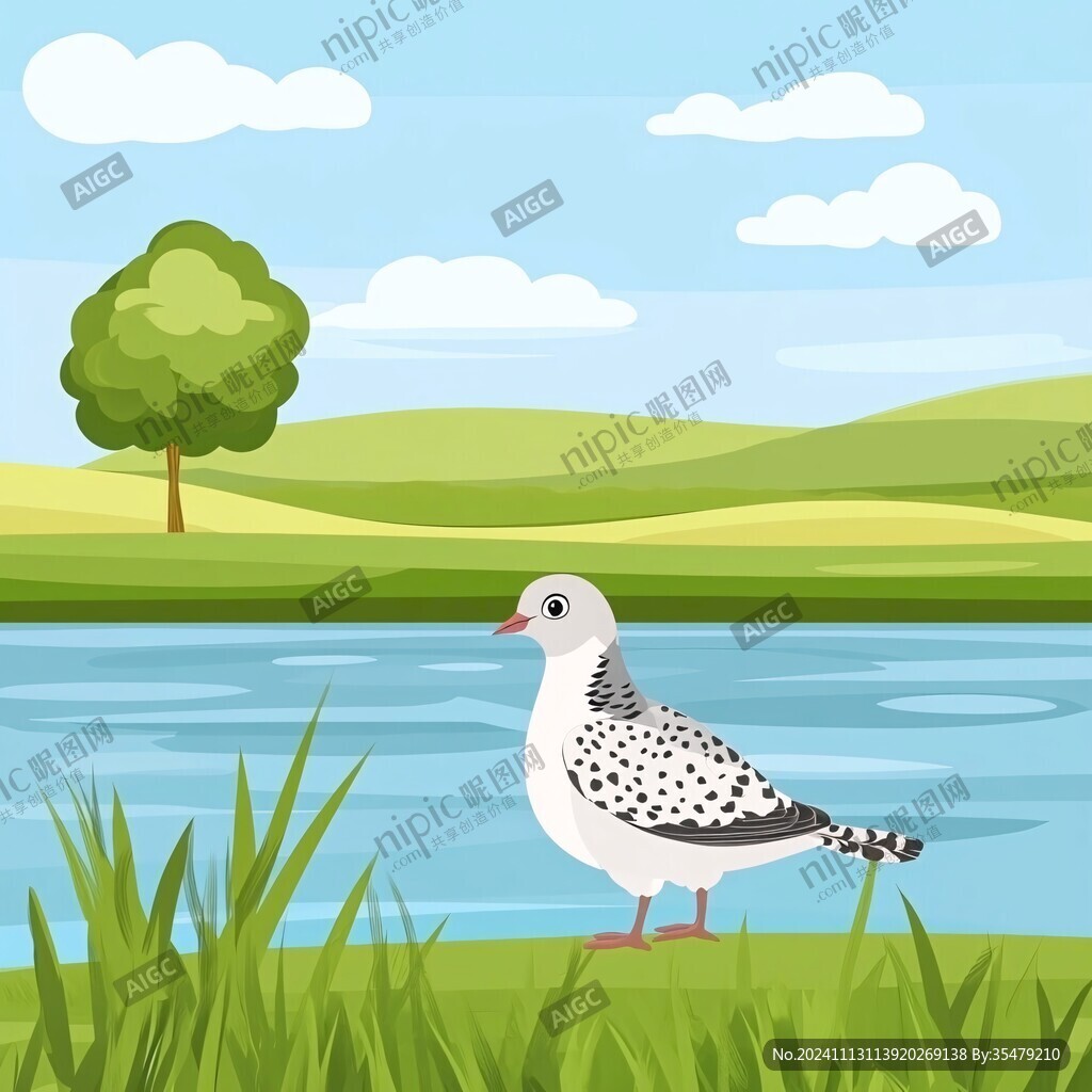 水邊的斑鳩