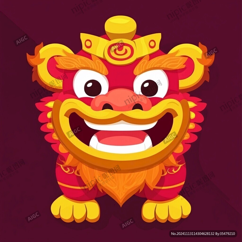 舞獅扁平化設(shè)計(jì)