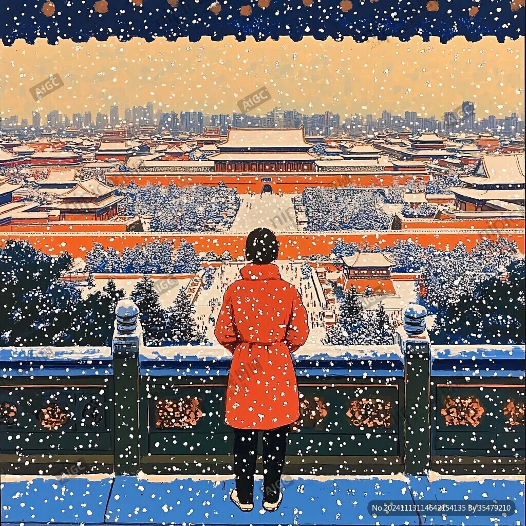 故宮冬天插畫