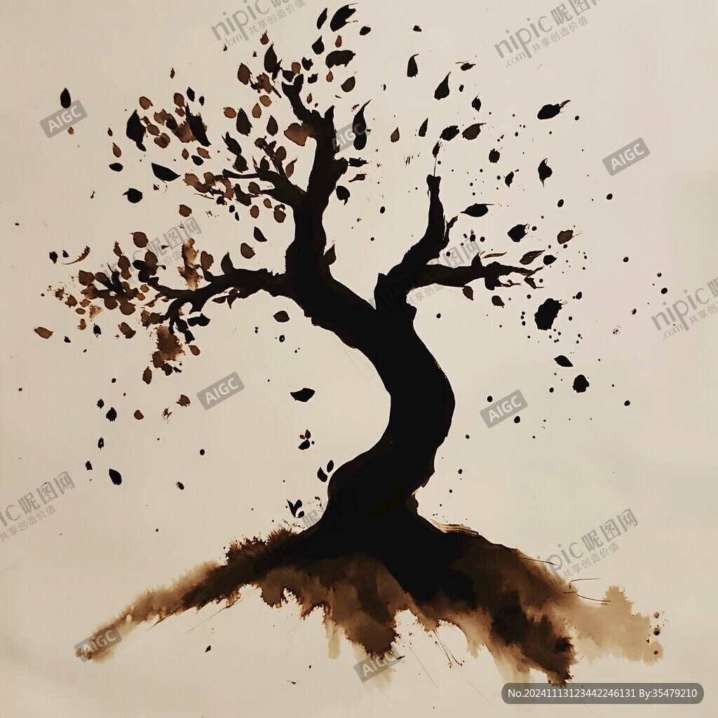 抽象的柿子樹