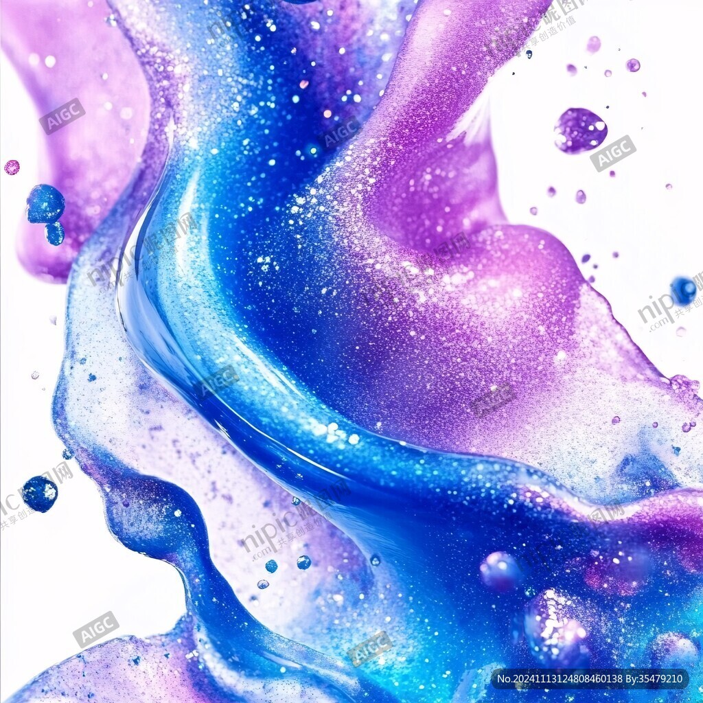 紫色夢幻細胞流體畫