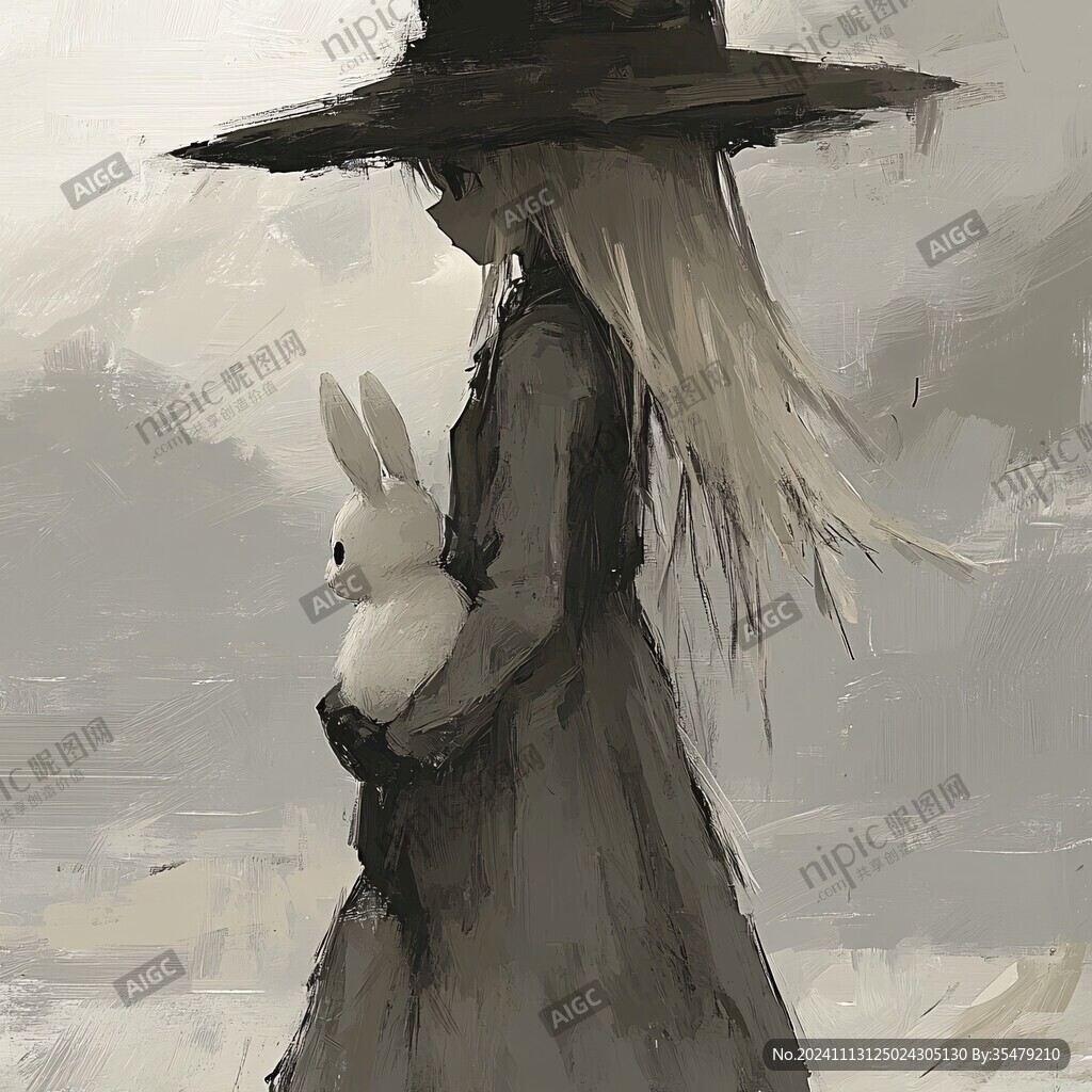 兔子擬人插畫