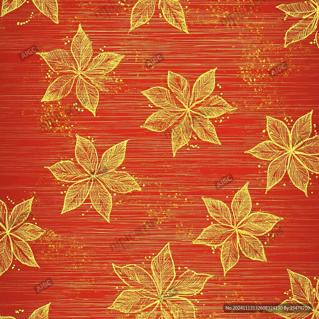 楓葉紅底紋