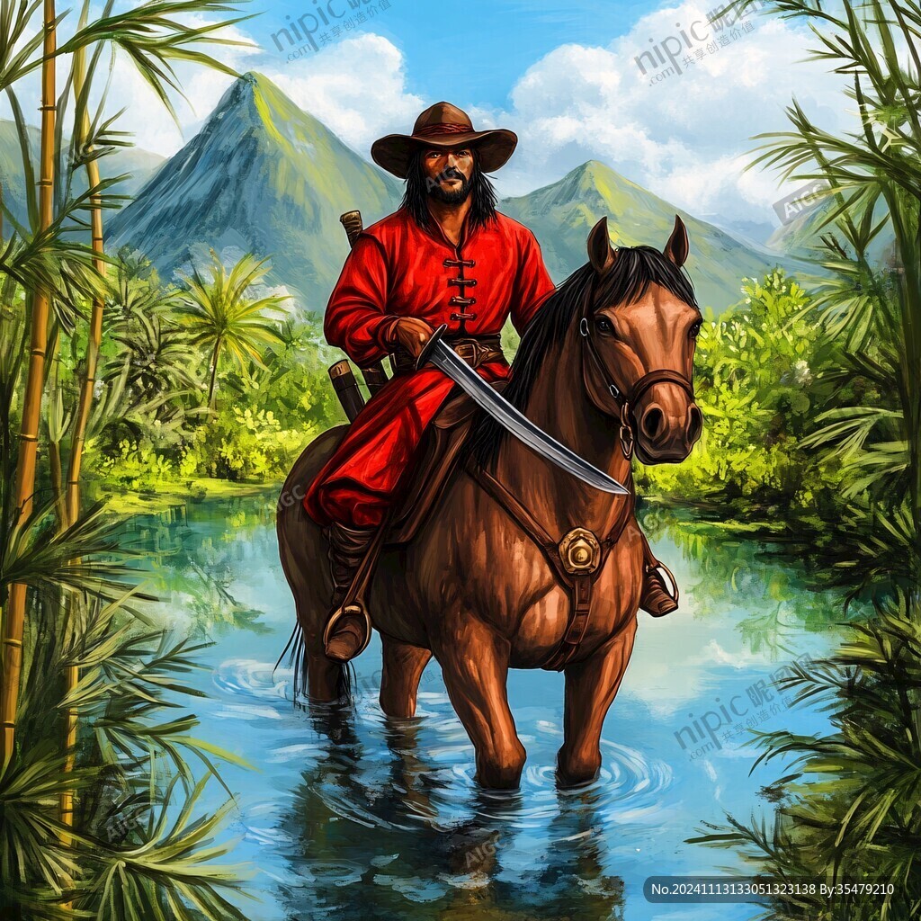 騎馬射箭插畫