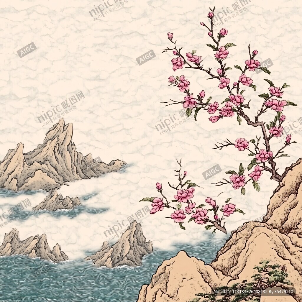 山水畫桃花