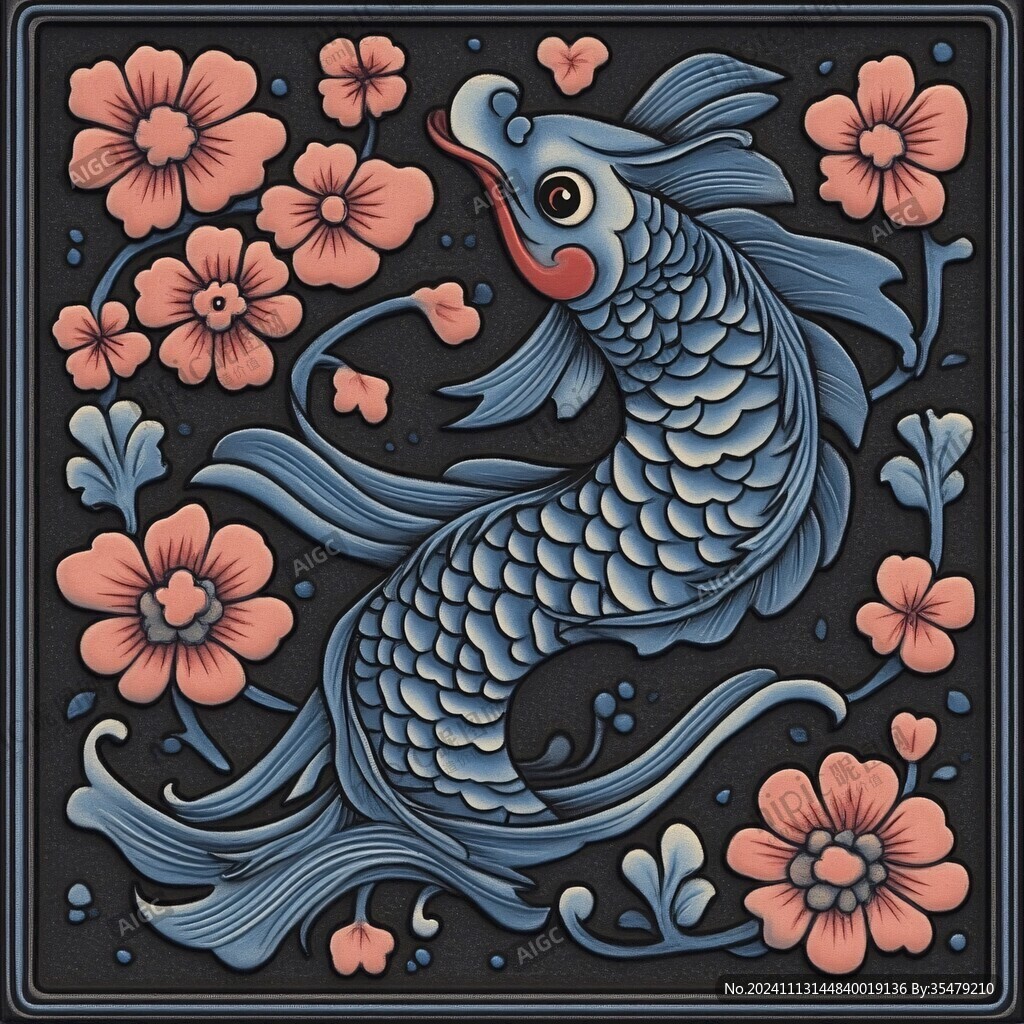 吉祥裝飾插畫如魚得水