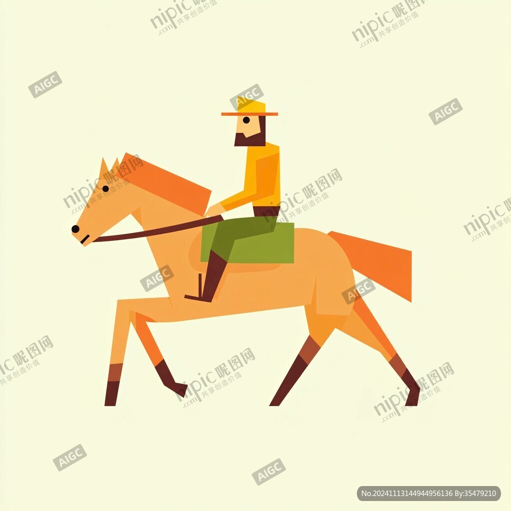 騎馬射箭插畫