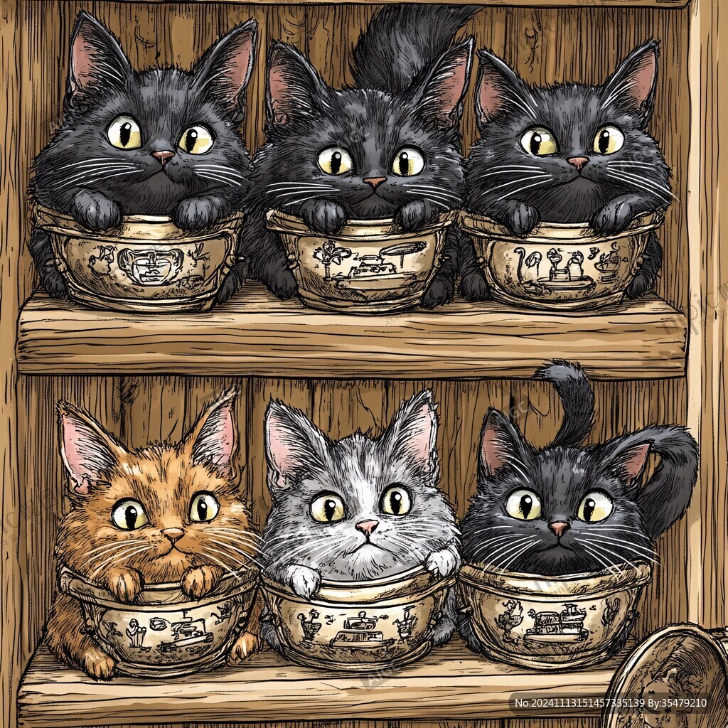 貓罐頭包裝插畫
