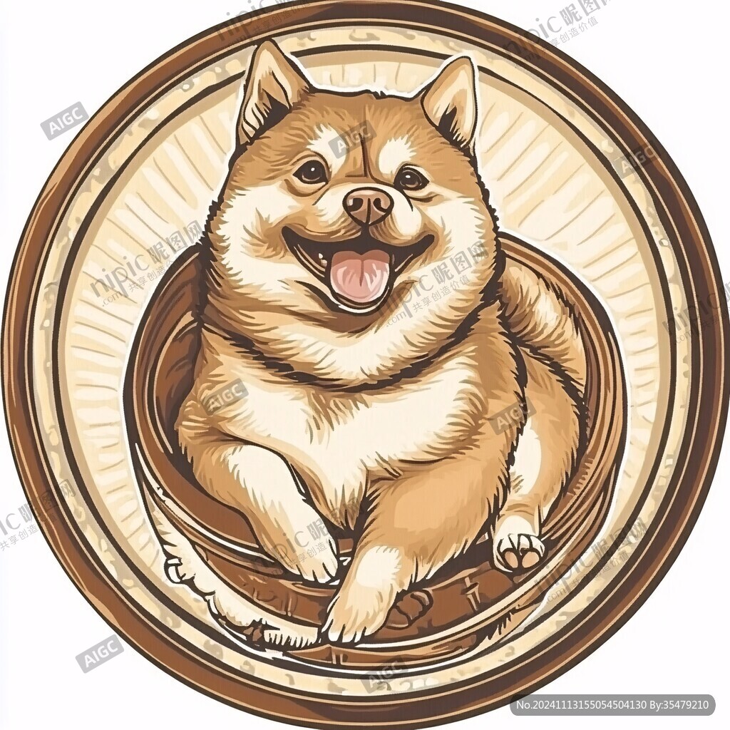 柴犬手繪插畫