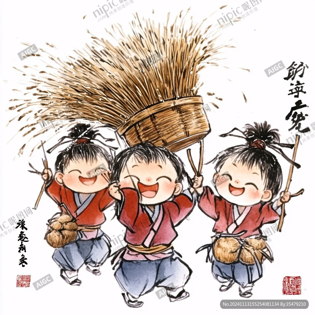 打年糕掛畫