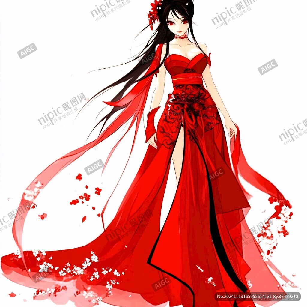 紅衣少女設計古風
