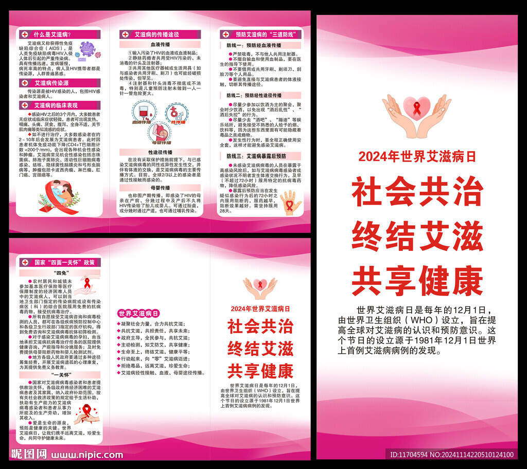 世界艾滋病日三折頁