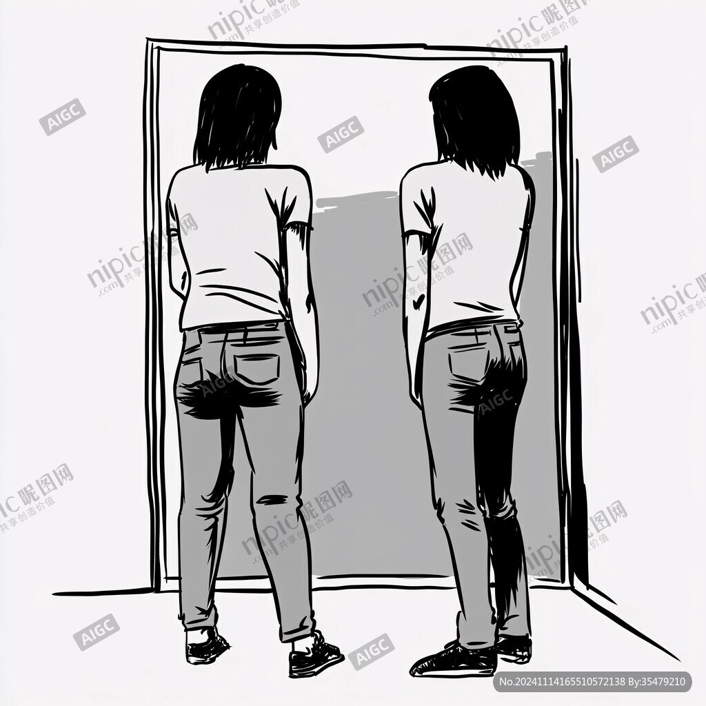門口女人剪影
