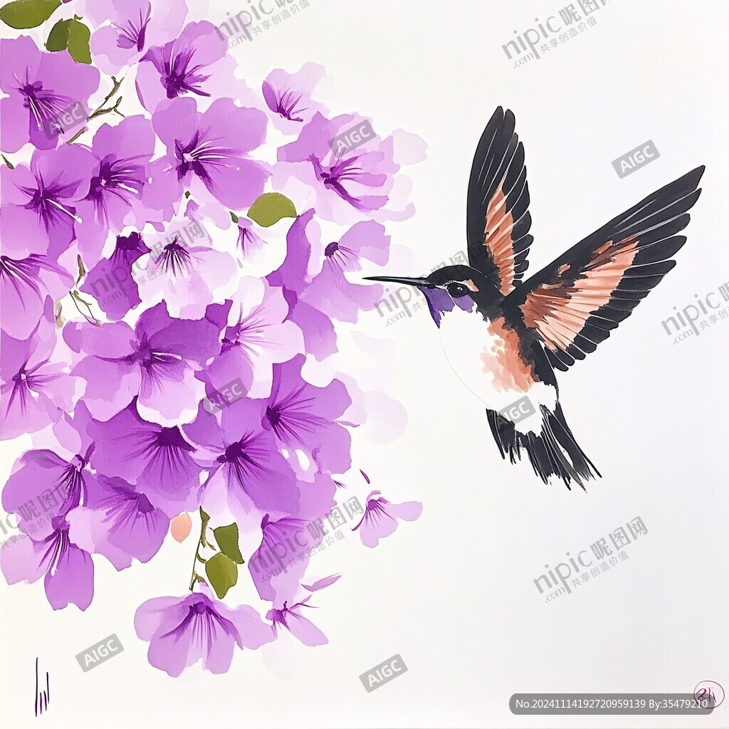 蜂鳥插畫