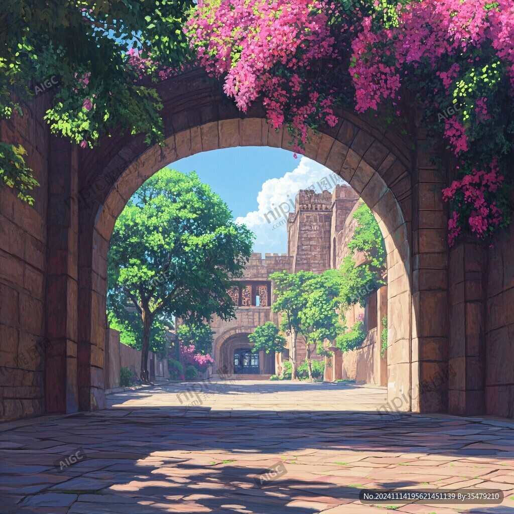 紫荊城門插畫