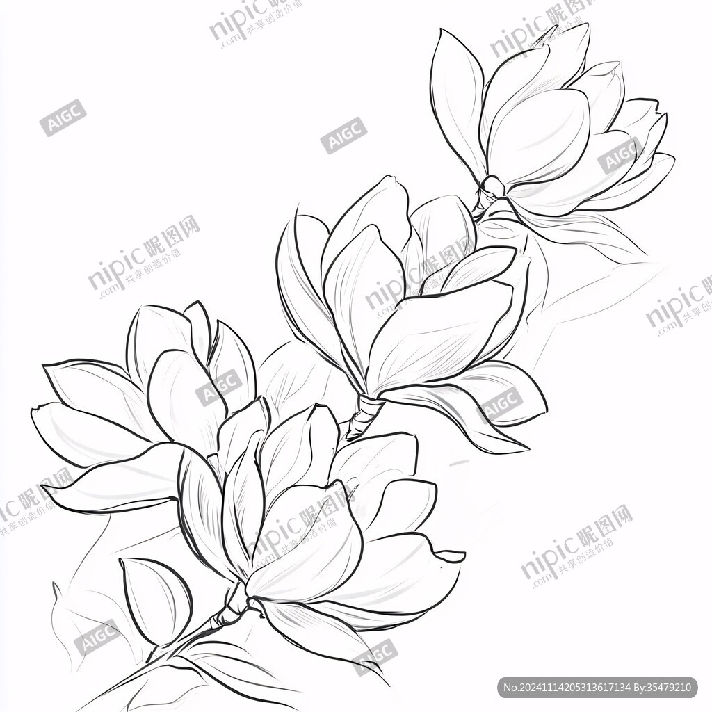 線稿辛夷