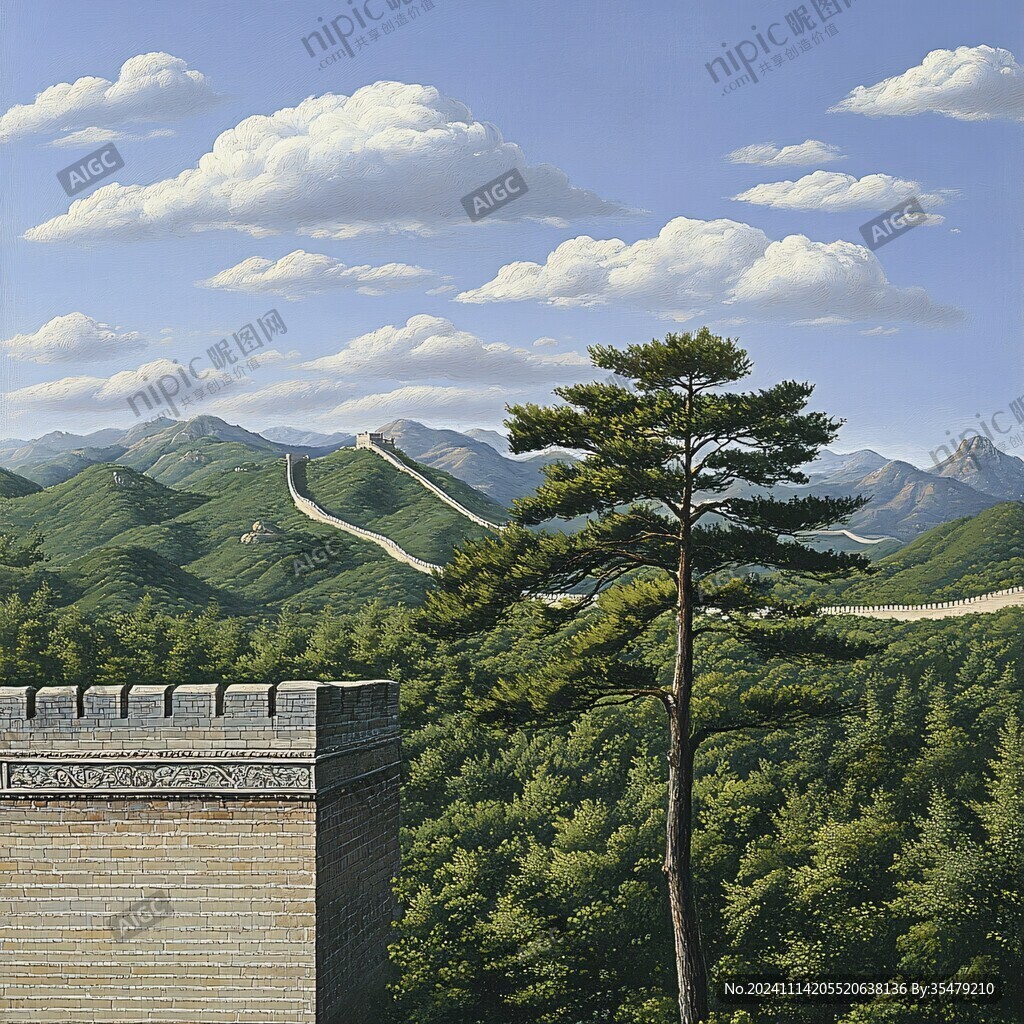 圍墻松樹(shù)