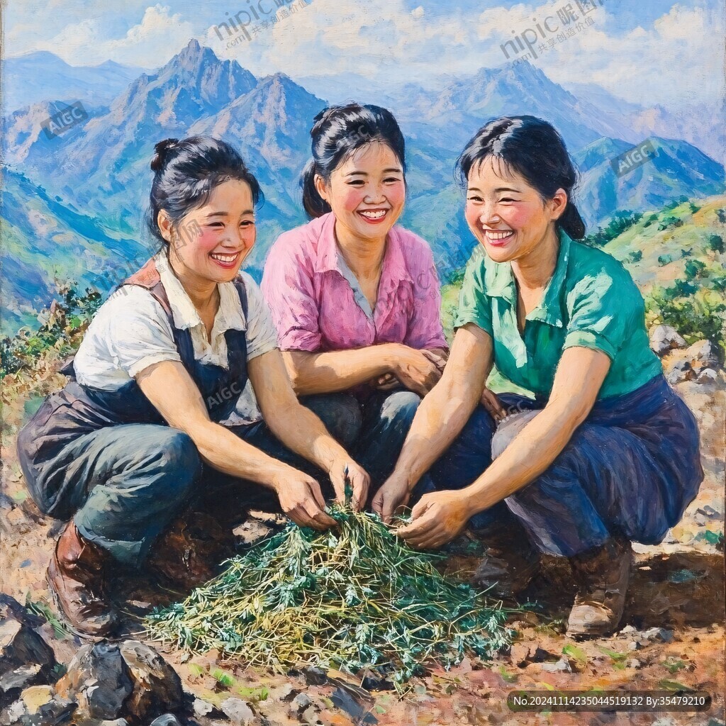 知青歲月油畫
