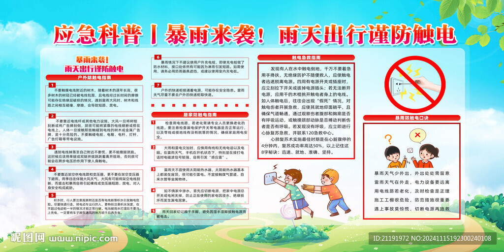 暴雨來襲應急科普宣傳欄