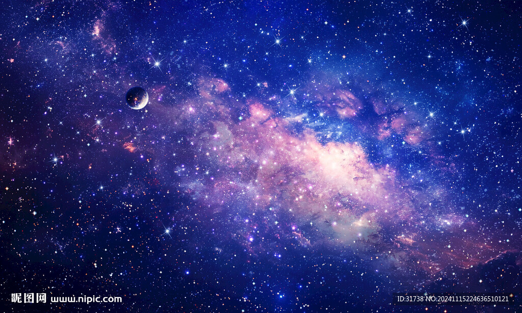 藍(lán)色宇宙星空背景圖
