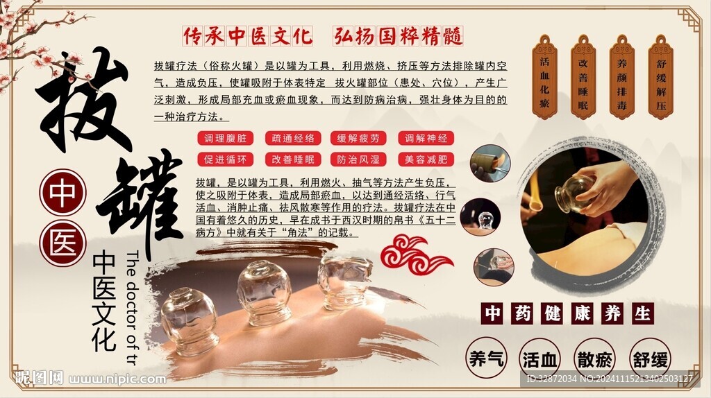 拔罐背景墻