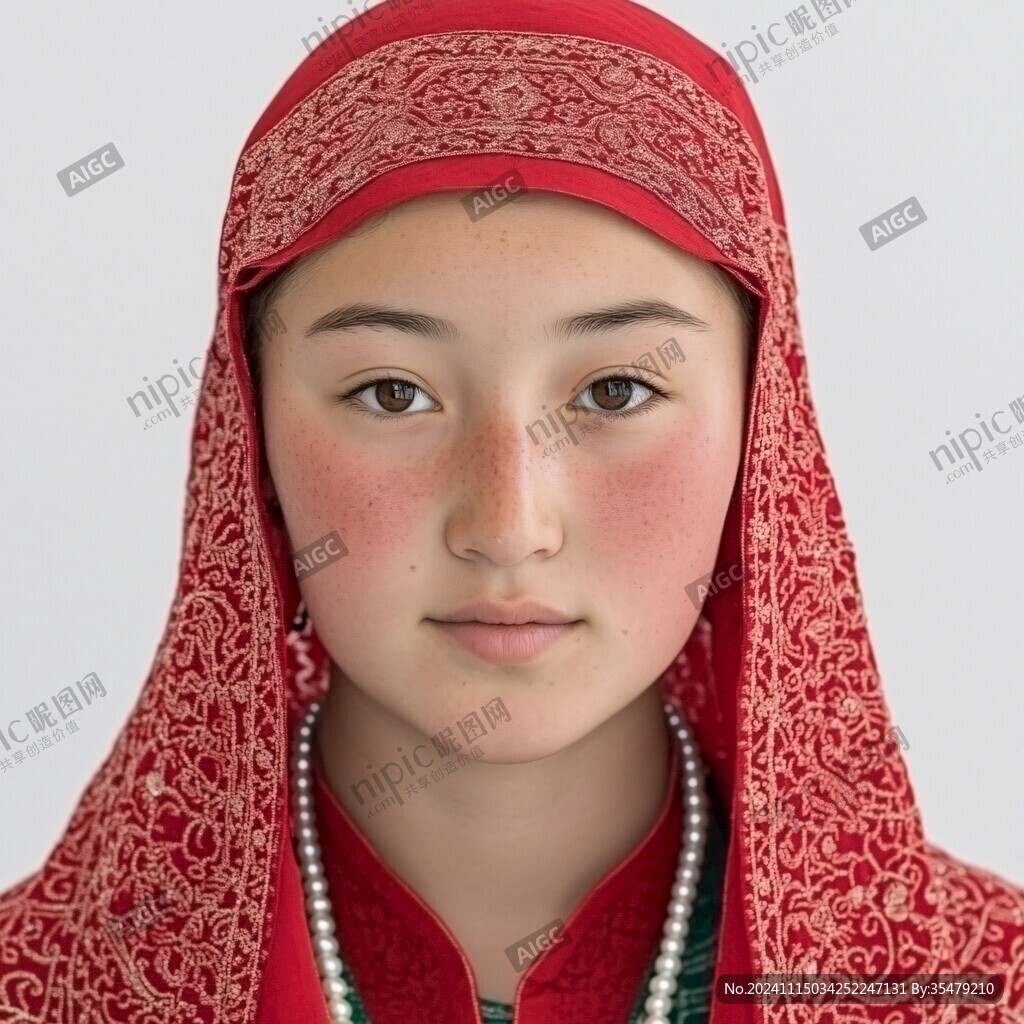 少數民族少女頭像