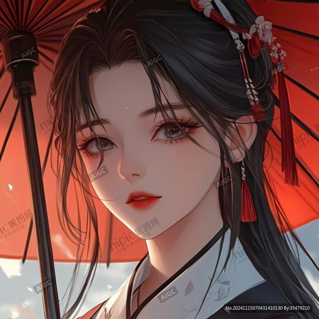 古風(fēng)美女頭像插畫(huà)封面