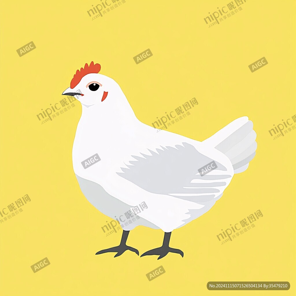 扁平風雞插畫
