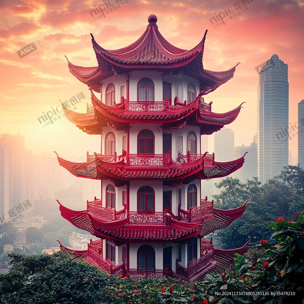 中式塔樓公園