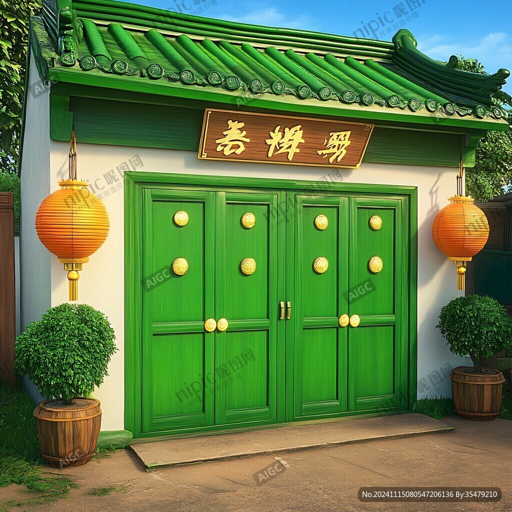 中式門(mén)場(chǎng)景