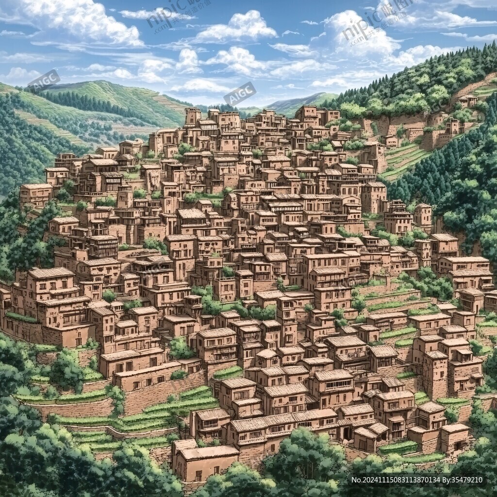 涼山建筑插畫