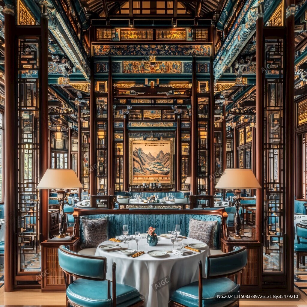 國潮風故宮紅飯店餐廳
