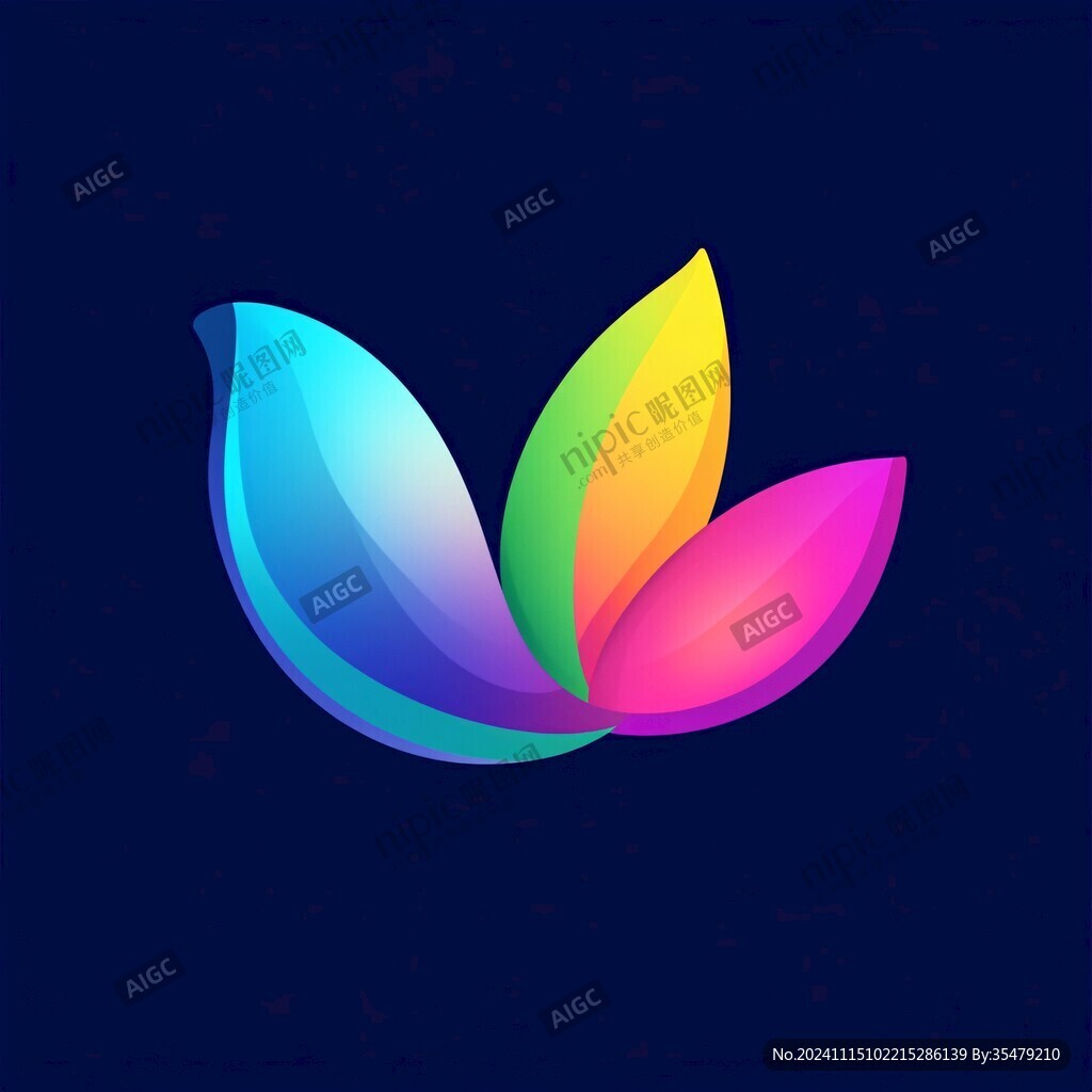 漸變插畫logo