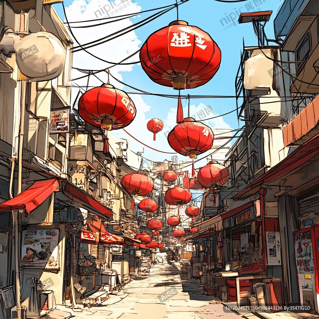 廟街插畫